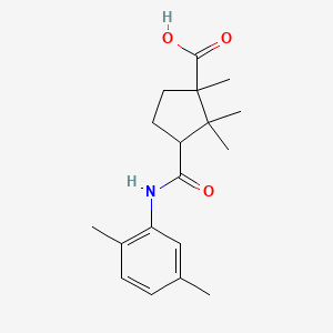 molecular formula C18H25NO3 B3824765 3-{[(2,5-dimethylphenyl)amino]carbonyl}-1,2,2-trimethylcyclopentanecarboxylic acid 