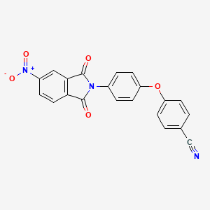 molecular formula C21H11N3O5 B3824783 4-[4-(5-nitro-1,3-dioxo-1,3-dihydro-2H-isoindol-2-yl)phenoxy]benzonitrile 