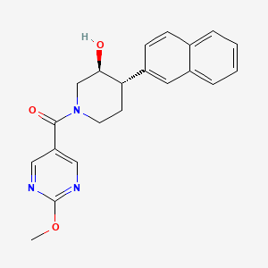 (3S*,4S*)-1-[(2-methoxypyrimidin-5-yl)carbonyl]-4-(2-naphthyl)piperidin-3-ol