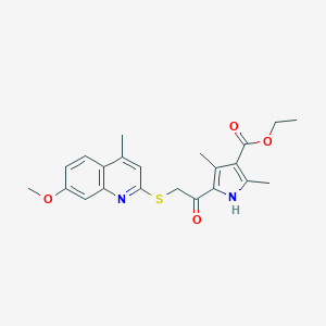 ethyl 5-{[(7-methoxy-4-methyl-2-quinolinyl)sulfanyl]acetyl}-2,4-dimethyl-1H-pyrrole-3-carboxylate