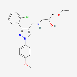 molecular formula C22H26ClN3O3 B3824906 1-({[3-(2-chlorophenyl)-1-(4-methoxyphenyl)-1H-pyrazol-4-yl]methyl}amino)-3-ethoxy-2-propanol 
