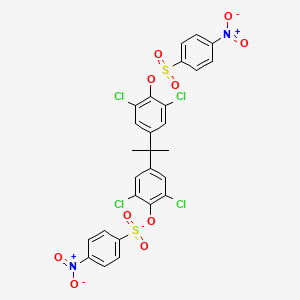 molecular formula C27H18Cl4N2O10S2 B3824913 2,2-propanediylbis-2,6-dichloro-4,1-phenylene bis(4-nitrobenzenesulfonate) 