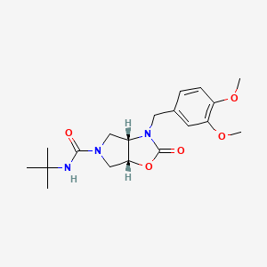 (3aS*,6aR*)-N-(tert-butyl)-3-(3,4-dimethoxybenzyl)-2-oxohexahydro-5H-pyrrolo[3,4-d][1,3]oxazole-5-carboxamide