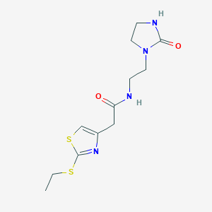 molecular formula C12H18N4O2S2 B3824928 2-[2-(ethylthio)-1,3-thiazol-4-yl]-N-[2-(2-oxoimidazolidin-1-yl)ethyl]acetamide 