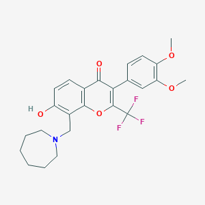 8-(azepan-1-ylmethyl)-3-(3,4-dimethoxyphenyl)-7-hydroxy-2-(trifluoromethyl)-4H-chromen-4-one