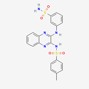 molecular formula C21H19N5O4S2 B3824947 3-[(3-{[(4-methylphenyl)sulfonyl]amino}-2-quinoxalinyl)amino]benzenesulfonamide 