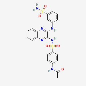 molecular formula C22H20N6O5S2 B3824954 N-(4-{[(3-{[3-(aminosulfonyl)phenyl]amino}-2-quinoxalinyl)amino]sulfonyl}phenyl)acetamide 