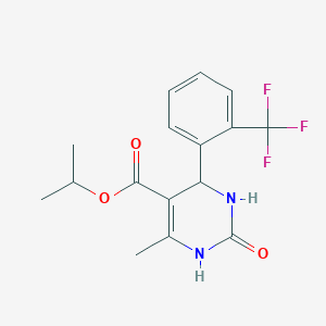 molecular formula C16H17F3N2O3 B3824967 isopropyl 6-methyl-2-oxo-4-[2-(trifluoromethyl)phenyl]-1,2,3,4-tetrahydro-5-pyrimidinecarboxylate 