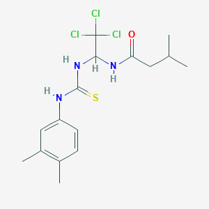 molecular formula C16H22Cl3N3OS B3824977 3-methyl-N-[2,2,2-trichloro-1-({[(3,4-dimethylphenyl)amino]carbonothioyl}amino)ethyl]butanamide 
