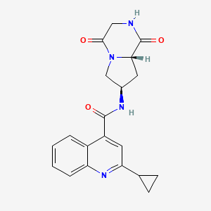 2-cyclopropyl-N-[(7R,8aS)-1,4-dioxooctahydropyrrolo[1,2-a]pyrazin-7-yl]quinoline-4-carboxamide