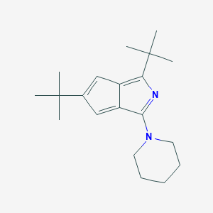 molecular formula C20H30N2 B038250 2-Azapentalene, 1,5-di(tert-butyl)-3-piperidinyl)- CAS No. 113035-28-2