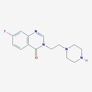 molecular formula C14H17FN4O B3825007 7-fluoro-3-(2-piperazin-1-ylethyl)quinazolin-4(3H)-one 