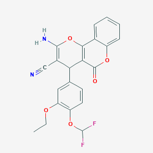 2-amino-4-[4-(difluoromethoxy)-3-ethoxyphenyl]-5-oxo-4H,5H-pyrano[3,2-c]chromene-3-carbonitrile