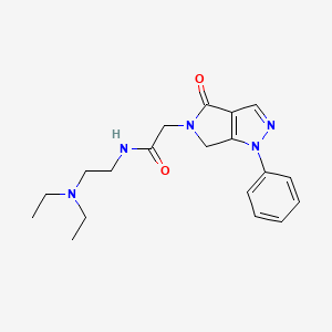 molecular formula C19H25N5O2 B3825034 N-[2-(diethylamino)ethyl]-2-(4-oxo-1-phenyl-4,6-dihydropyrrolo[3,4-c]pyrazol-5(1H)-yl)acetamide 