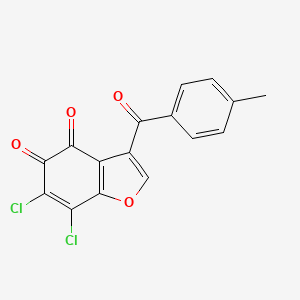 molecular formula C16H8Cl2O4 B3825039 6,7-dichloro-3-(4-methylbenzoyl)-1-benzofuran-4,5-dione 