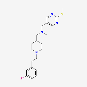 molecular formula C21H29FN4S B3825051 ({1-[2-(3-fluorophenyl)ethyl]-4-piperidinyl}methyl)methyl{[2-(methylthio)-5-pyrimidinyl]methyl}amine 