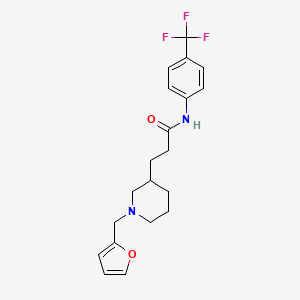 molecular formula C20H23F3N2O2 B3825115 3-[1-(2-furylmethyl)-3-piperidinyl]-N-[4-(trifluoromethyl)phenyl]propanamide 