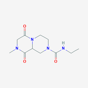 molecular formula C11H18N4O3 B3825126 N-ethyl-8-methyl-6,9-dioxooctahydro-2H-pyrazino[1,2-a]pyrazine-2-carboxamide 