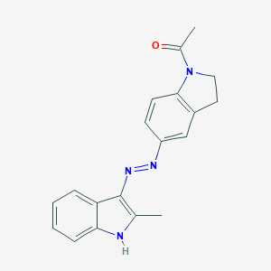 molecular formula C19H18N4O B382513 2-methyl-3H-indol-3-one (1-acetyl-2,3-dihydro-1H-indol-5-yl)hydrazone CAS No. 379249-22-6