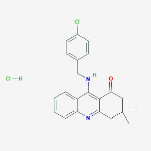 molecular formula C22H22Cl2N2O B3825133 9-[(4-chlorobenzyl)amino]-3,3-dimethyl-3,4-dihydro-1(2H)-acridinone hydrochloride 