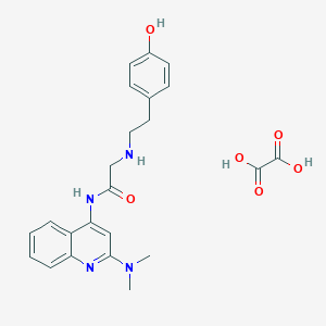 molecular formula C23H26N4O6 B3825144 N~1~-[2-(dimethylamino)-4-quinolinyl]-N~2~-[2-(4-hydroxyphenyl)ethyl]glycinamide ethanedioate (salt) 