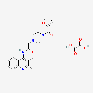 molecular formula C25H28N4O7 B3825154 N-(2-ethyl-3-methyl-4-quinolinyl)-2-[4-(2-furoyl)-1-piperazinyl]acetamide oxalate 