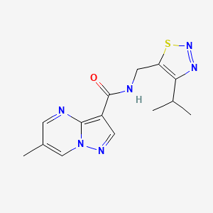 molecular formula C14H16N6OS B3825174 N-[(4-isopropyl-1,2,3-thiadiazol-5-yl)methyl]-6-methylpyrazolo[1,5-a]pyrimidine-3-carboxamide 