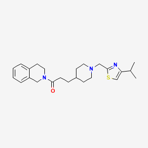 molecular formula C24H33N3OS B3825219 2-(3-{1-[(4-isopropyl-1,3-thiazol-2-yl)methyl]-4-piperidinyl}propanoyl)-1,2,3,4-tetrahydroisoquinoline 