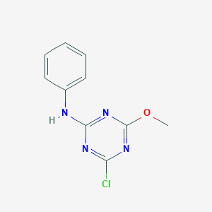 molecular formula C10H9ClN4O B3825221 4-chloro-6-methoxy-N-phenyl-1,3,5-triazin-2-amine 