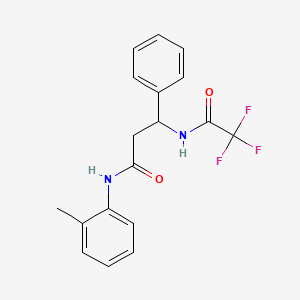 molecular formula C18H17F3N2O2 B3825238 N-(2-methylphenyl)-3-phenyl-3-[(trifluoroacetyl)amino]propanamide CAS No. 306731-55-5