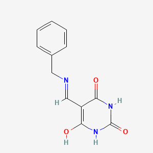 molecular formula C12H11N3O3 B3825252 5-[(benzylamino)methylene]-2,4,6(1H,3H,5H)-pyrimidinetrione 