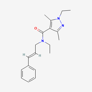 molecular formula C19H25N3O B3825260 N,1-diethyl-3,5-dimethyl-N-[(2E)-3-phenylprop-2-en-1-yl]-1H-pyrazole-4-carboxamide 