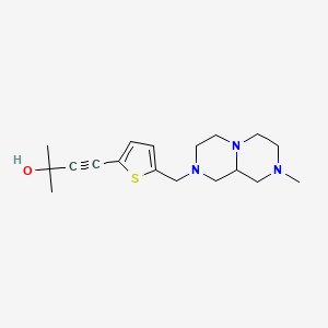 molecular formula C18H27N3OS B3825263 2-methyl-4-{5-[(8-methyloctahydro-2H-pyrazino[1,2-a]pyrazin-2-yl)methyl]-2-thienyl}but-3-yn-2-ol 