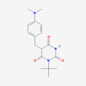 molecular formula C17H23N3O3 B3825268 1-tert-butyl-5-[4-(dimethylamino)benzyl]-2,4,6(1H,3H,5H)-pyrimidinetrione 
