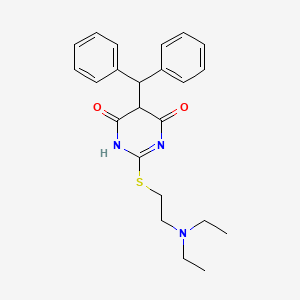 molecular formula C23H27N3O2S B3825275 2-{[2-(diethylamino)ethyl]thio}-5-(diphenylmethyl)-4,6(1H,5H)-pyrimidinedione 