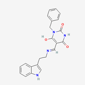 molecular formula C22H20N4O3 B3825282 1-benzyl-5-({[2-(1H-indol-3-yl)ethyl]amino}methylene)-2,4,6(1H,3H,5H)-pyrimidinetrione 
