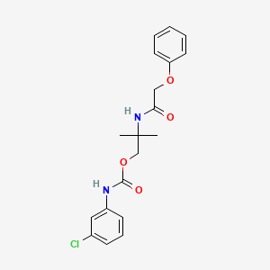 molecular formula C19H21ClN2O4 B3825288 2-methyl-2-[(phenoxyacetyl)amino]propyl (3-chlorophenyl)carbamate 