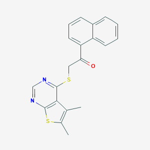 molecular formula C20H16N2OS2 B382529 2-(5,6-Dimethylthieno[2,3-d]pyrimidin-4-yl)sulfanyl-1-naphthalen-1-ylethanone CAS No. 315677-52-2