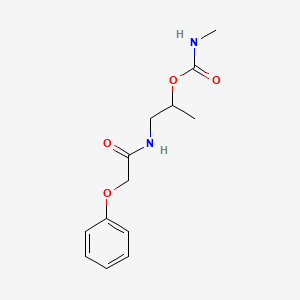 molecular formula C13H18N2O4 B3825299 1-[(2-phenoxyacetyl)amino]propan-2-yl N-methylcarbamate 