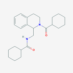 molecular formula C24H34N2O2 B3825347 N-{[2-(cyclohexylcarbonyl)-1,2,3,4-tetrahydro-1-isoquinolinyl]methyl}cyclohexanecarboxamide 