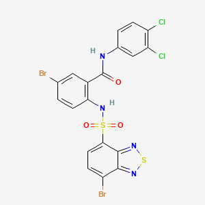 molecular formula C19H10Br2Cl2N4O3S2 B3825350 5-bromo-2-{[(7-bromo-2,1,3-benzothiadiazol-4-yl)sulfonyl]amino}-N-(3,4-dichlorophenyl)benzamide 