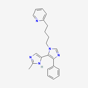 molecular formula C22H23N5 B3825355 2-methyl-5'-phenyl-3'-(4-pyridin-2-ylbutyl)-1H,3'H-4,4'-biimidazole 