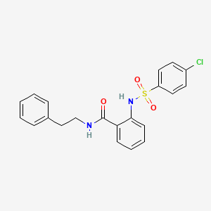 molecular formula C21H19ClN2O3S B3825367 2-{[(4-chlorophenyl)sulfonyl]amino}-N-(2-phenylethyl)benzamide CAS No. 313375-86-9