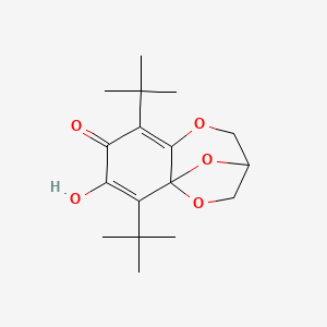 molecular formula C17H24O5 B3825385 2,5-di-tert-butyl-3-hydroxy-7,11,12-trioxatricyclo[7.2.1.0~1,6~]dodeca-2,5-dien-4-one 