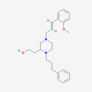 molecular formula C25H34N2O2 B3825444 2-[4-[(2E)-3-(2-methoxyphenyl)-2-propen-1-yl]-1-(3-phenylpropyl)-2-piperazinyl]ethanol 