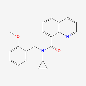 molecular formula C21H20N2O2 B3825452 N-cyclopropyl-N-(2-methoxybenzyl)quinoline-8-carboxamide 