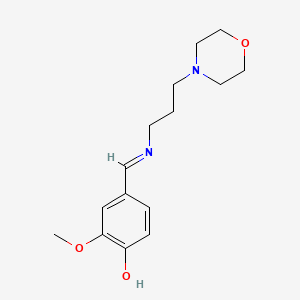 molecular formula C15H22N2O3 B3825458 2-methoxy-4-({[3-(4-morpholinyl)propyl]imino}methyl)phenol 