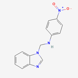 molecular formula C14H12N4O2 B3825461 (1H-benzimidazol-1-ylmethyl)(4-nitrophenyl)amine 