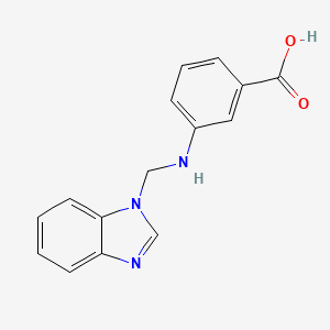 molecular formula C15H13N3O2 B3825465 3-[(1H-benzimidazol-1-ylmethyl)amino]benzoic acid 