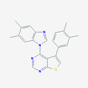 molecular formula C23H20N4S B382547 4-(5,6-dimethyl-1H-benzimidazol-1-yl)-5-(3,4-dimethylphenyl)thieno[2,3-d]pyrimidine 